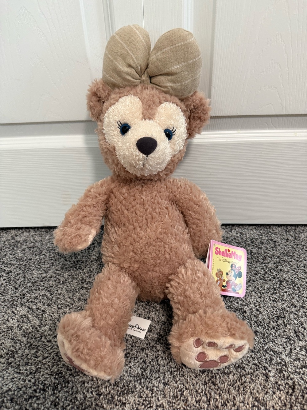 Disney ShellieMay Brown Plush Bear with Beige Bow